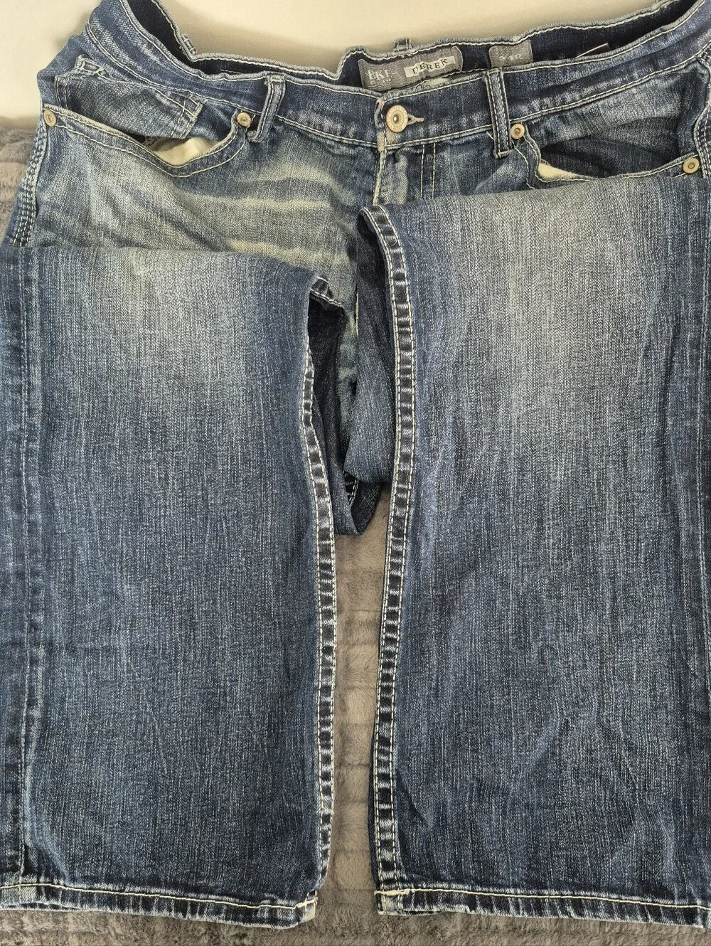 Buckle BKE Derek 34R Bootcut Jeans in Dark Blue Denim
